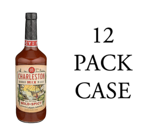 Charleston Mix Bloody Mary Cocktail Mix, Bold & Spicy, 32 Fl Oz, 12-Pack Case
